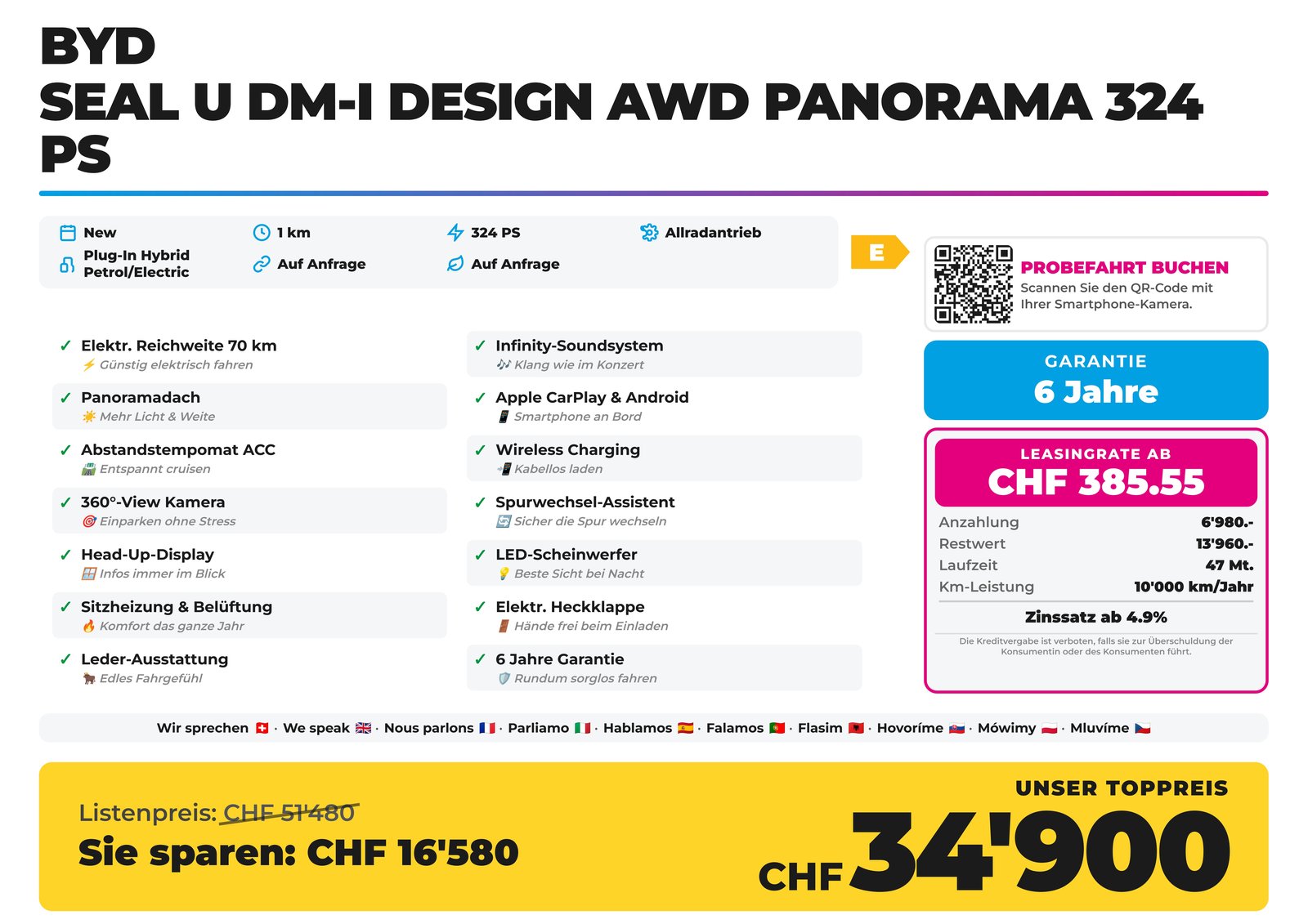 BYD Seal U DM-i Design AWD Panorama 324 PS, Plug-in-Hybrid Petrol/Electric, New car, Automatic - 2