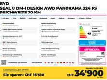 BYD Seal U DM-i Design AWD Panorama 324 PS Reichweite 70 km, Plug-in-Hybrid Benzin/Elektro, Neuwagen, Automatik - 2