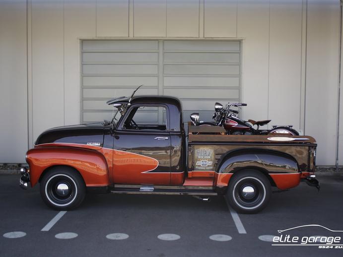 CHEVROLET Pick Up 3100 + Harley Davidson Flathead WL50 (VETE, Essence, Voiture de collection, Manuelle
