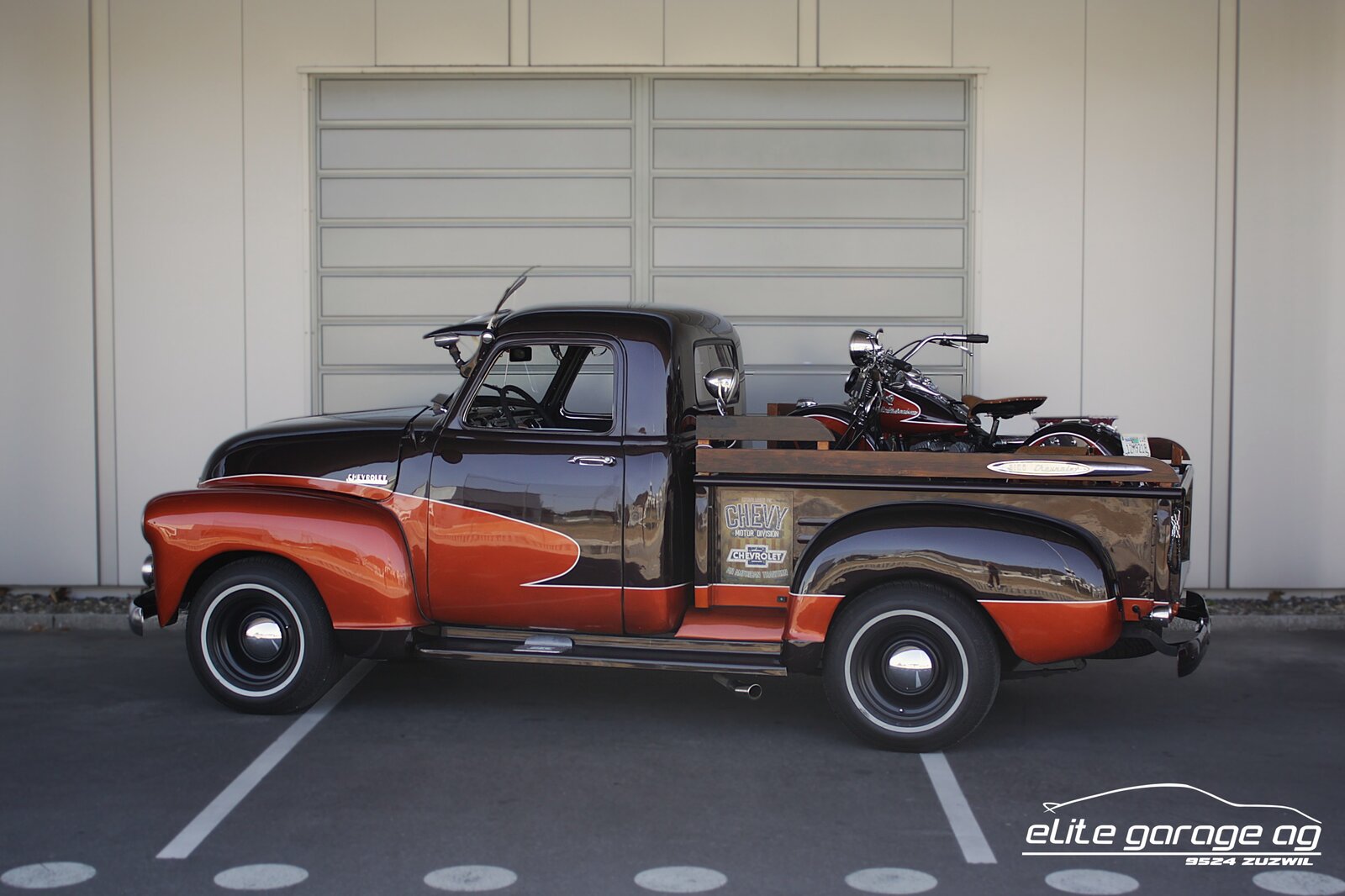 CHEVROLET Pick Up 3100 + Harley Davidson Flathead WL50, Benzina, Auto d'epoca, Manuale - 2