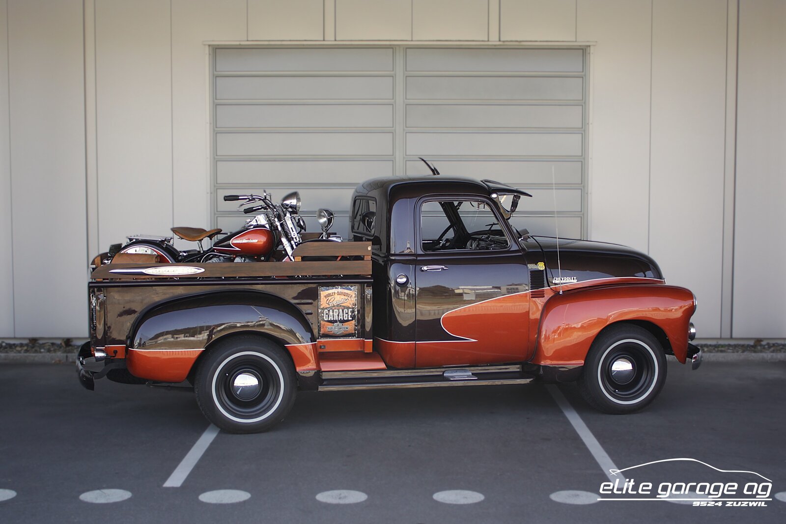 CHEVROLET Pick Up 3100 + Harley Davidson Flathead WL50, Benzina, Auto d'epoca, Manuale - 4