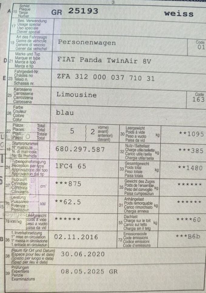 FIAT Panda 0.9 T TwinAir Lounge S/S Dual., Benzina, Occasioni / Usate, Automatico - 6