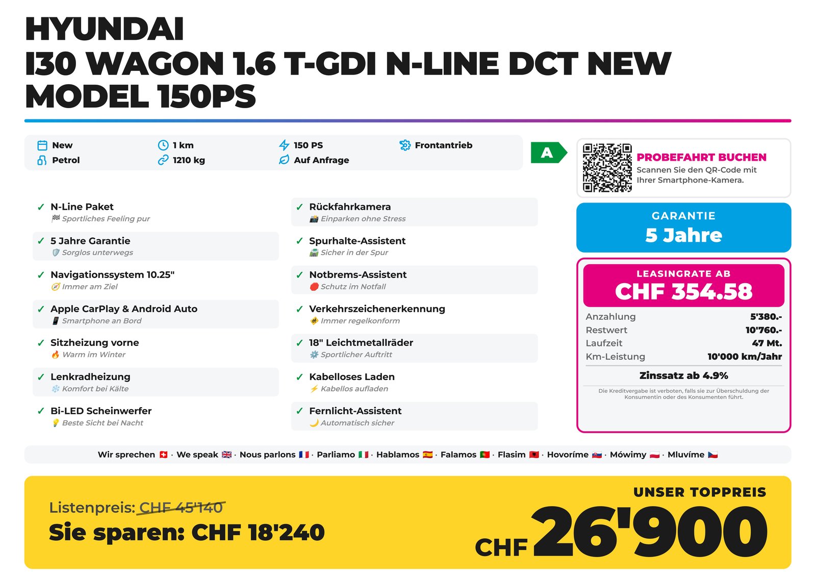 HYUNDAI i30 Wagon 1.6 T-GDi N-Line DCT NEW MODEL 150PS, Benzin, Neuwagen, Automatik - 2