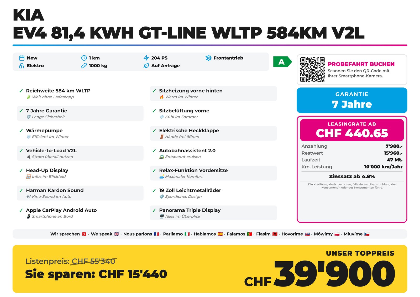 KIA EV4 81,4 kWh GT-Line WLTP 584km V2L, Électrique, Voiture nouvelle, Automatique - 3