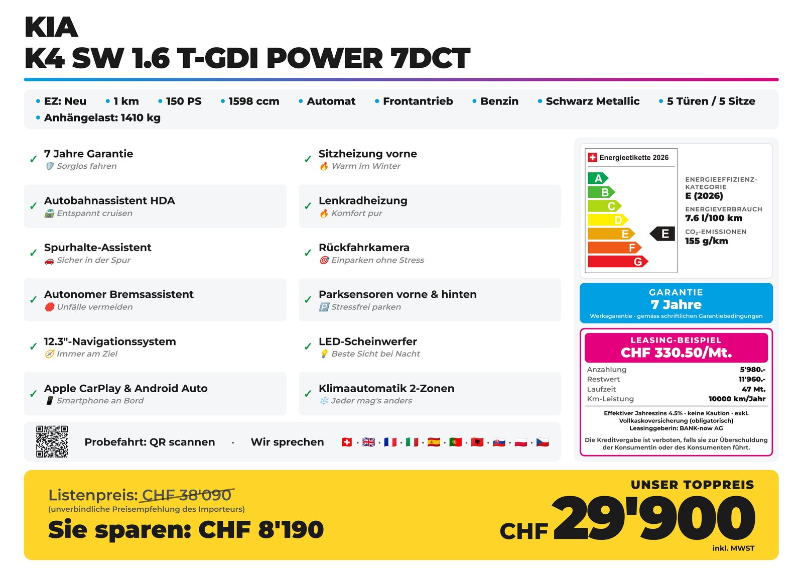 KIA K4 SW 1.6 T-GDi Power 7DCT, Benzina, Auto nuove, Automatico - 2
