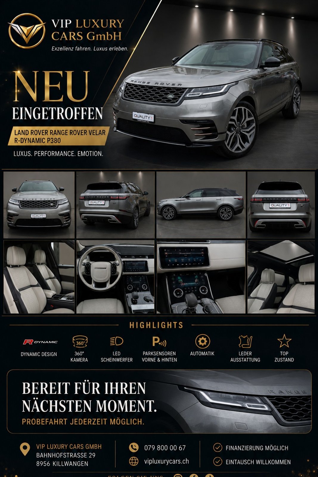 LAND ROVER Range Rover Velar R-Dynamic P 380 PS Automatic Fi, Benzin, Occasion / Gebraucht, Automatik - 2