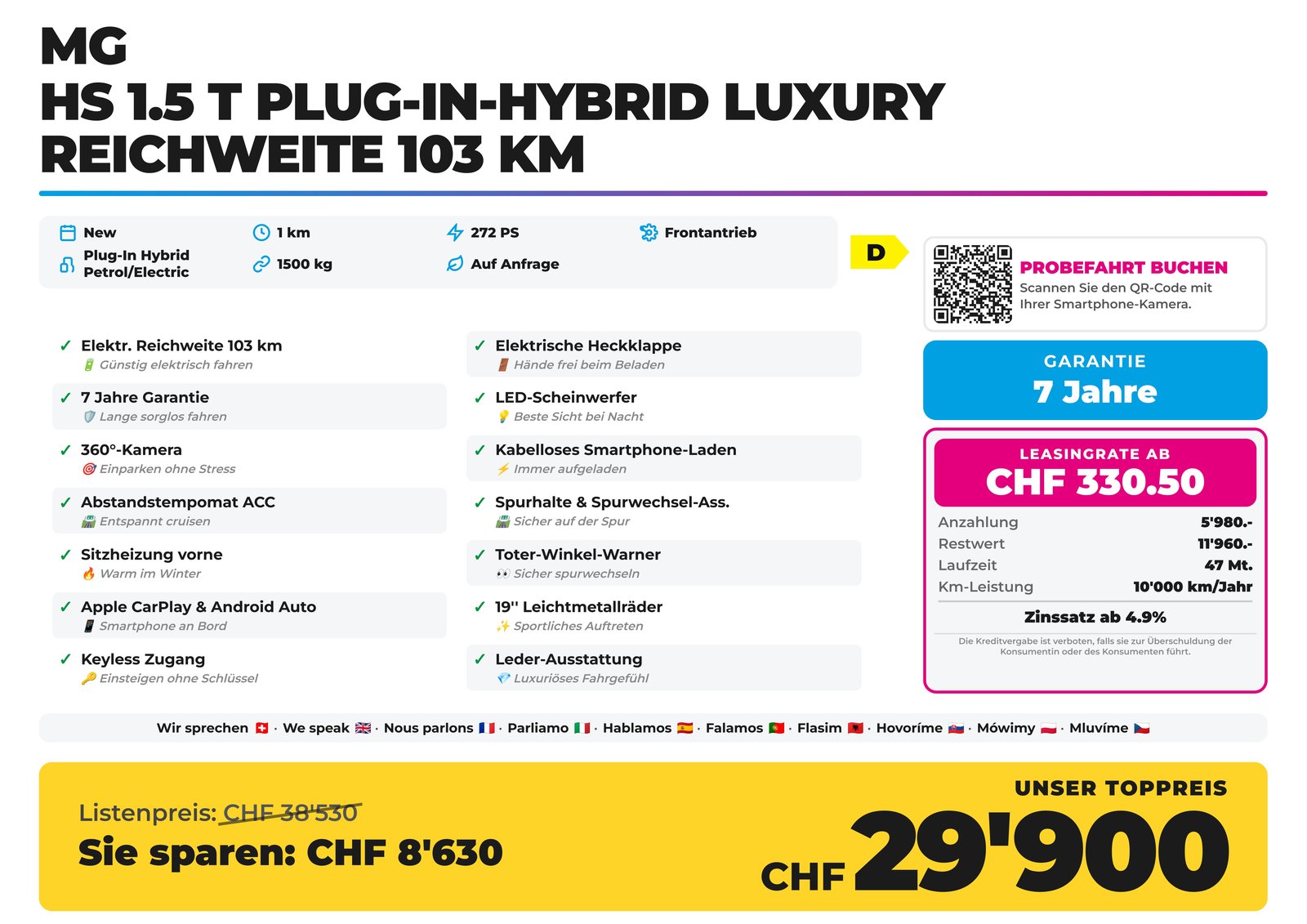 MG HS 1.5 T Plug-In-Hybrid Luxury Reichweite 103 km, Plug-in-Hybrid Petrol/Electric, New car, Automatic - 2