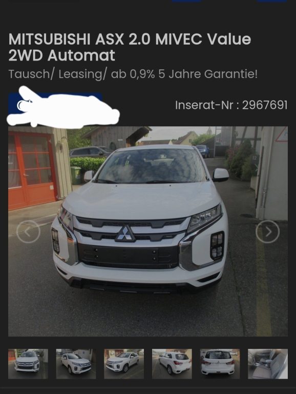 MITSUBISHI ASX 2.0 MIVEC Value, Benzin, Occasion / Gebraucht, Automatik - 2