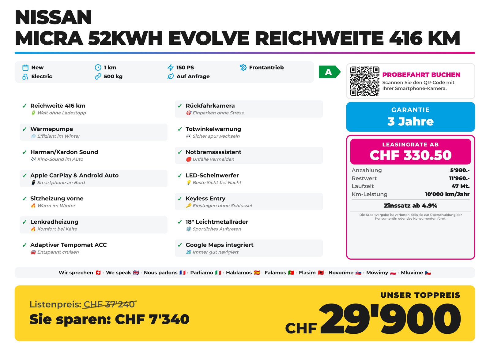 NISSAN Micra 52kWh Evolve Reichweite 416 km, Elektro, Neuwagen, Automatik - 2