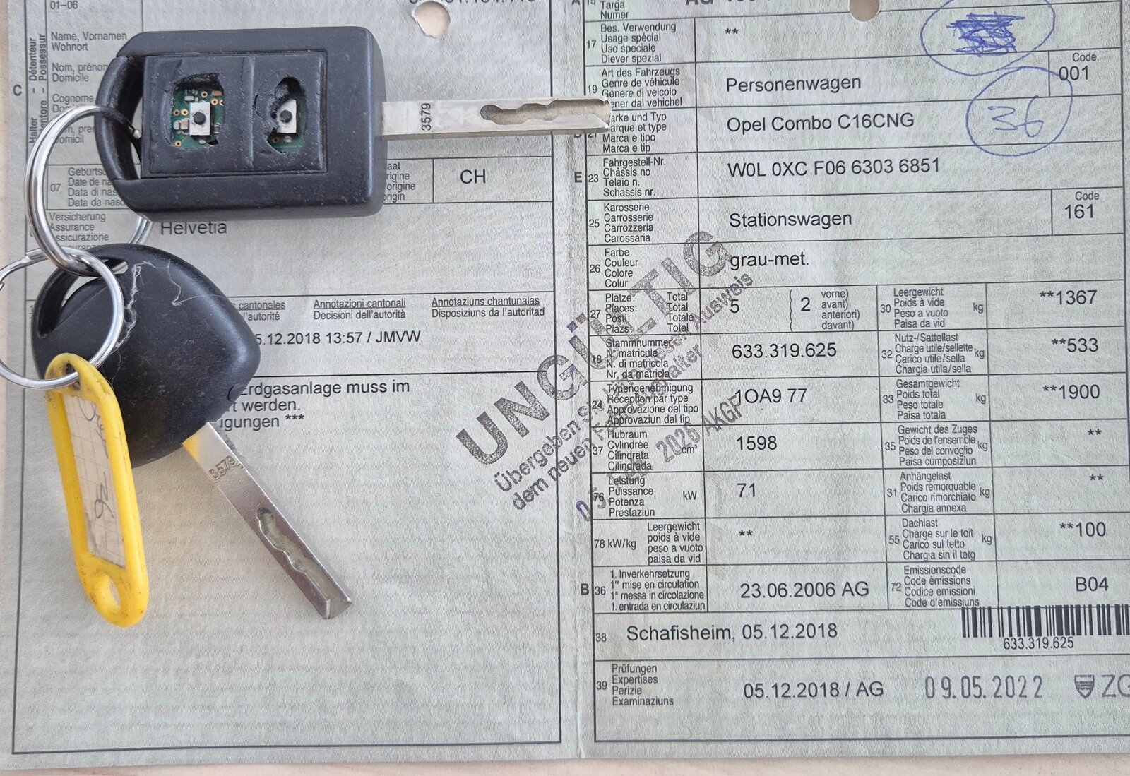 OPEL Combo Tour 1.6 CNG, Occasion / Gebraucht, Handschaltung - 2