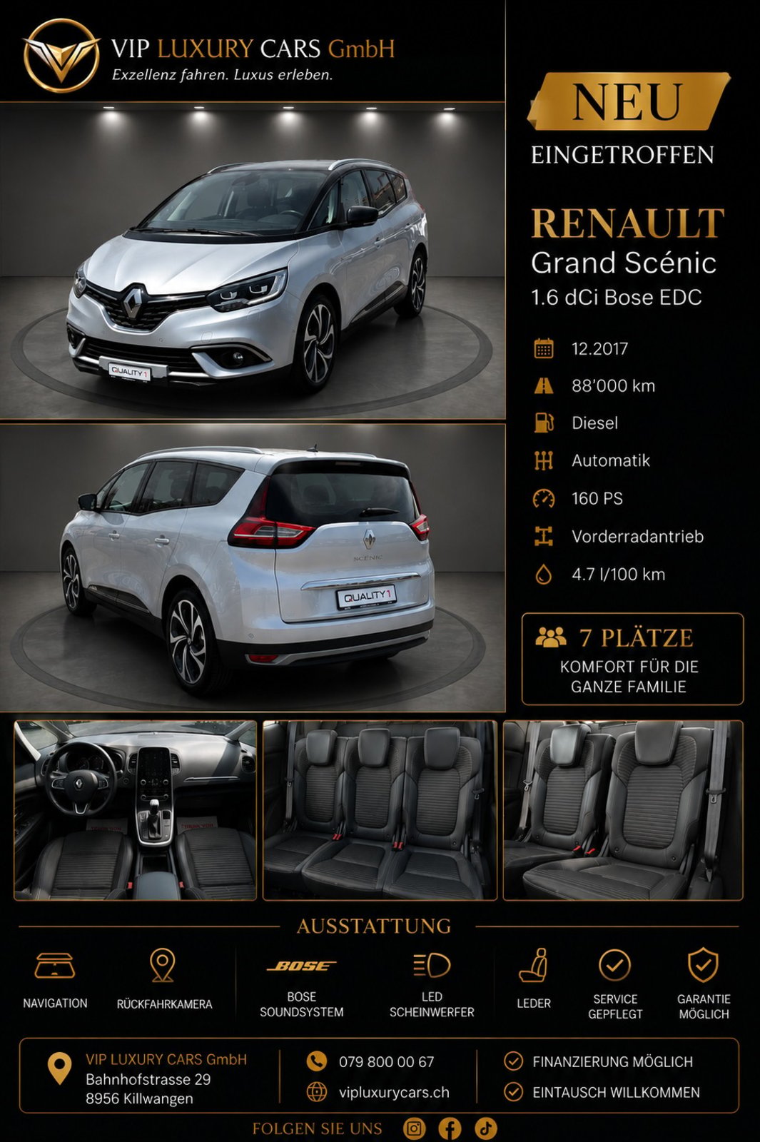 RENAULT Grand Scénic 1.6 dCi Bose EDC, Diesel, Second hand / Used, Automatic - 3
