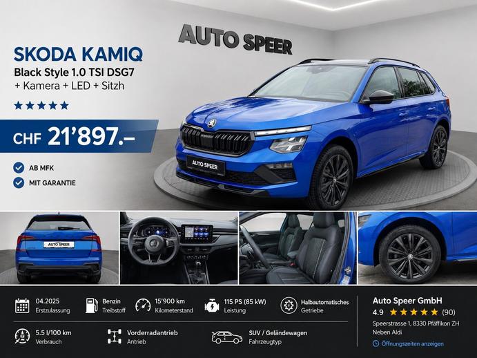 SKODA Kamiq Black Style 1.0 TSI DSG7+Kamera+LED+Sitzh, Essence, Occasion / Utilisé, Automatique
