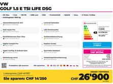 VW Golf 1.5 e TSI Life DSG, Hybride Léger Essence/Électricité, Voiture nouvelle, Automatique - 2