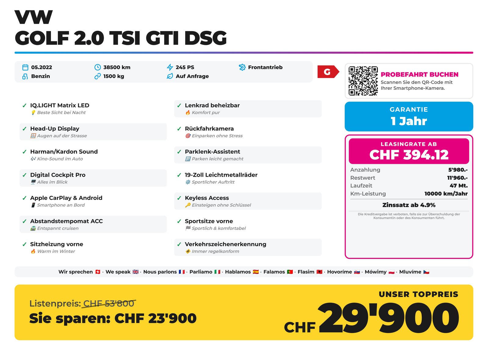 VW Golf 2.0 TSI GTI DSG, Essence, Occasion / Utilisé, Automatique - 2