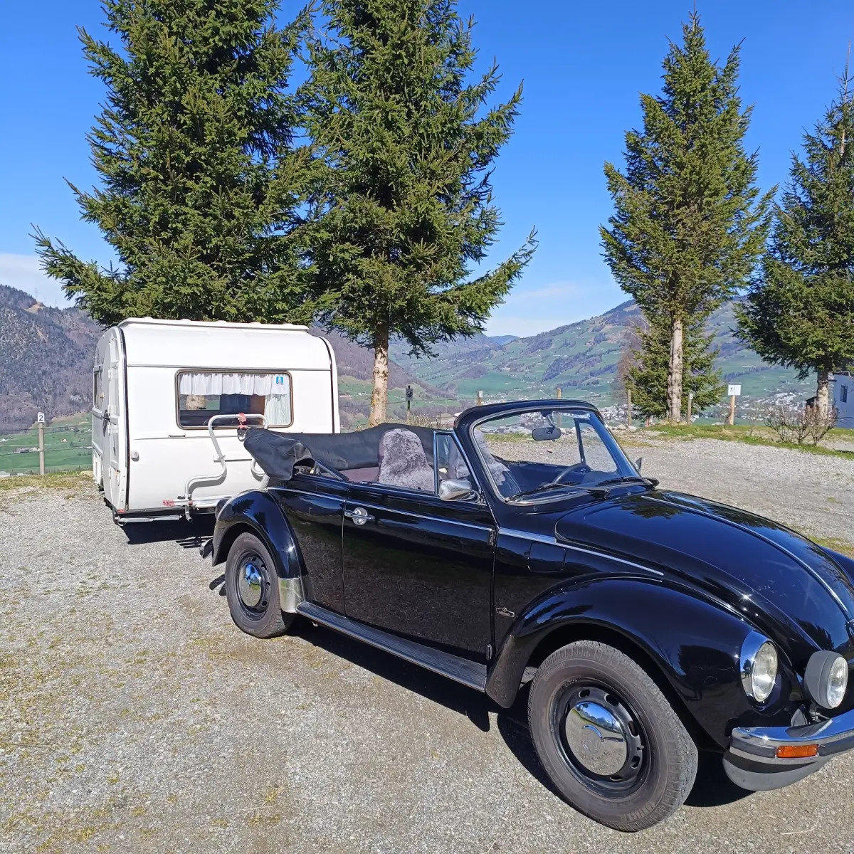 VW Käfer 1303 Cabrio mit Queck Wohnanhänger, Benzin, Occasion / Gebraucht, Handschaltung - 2